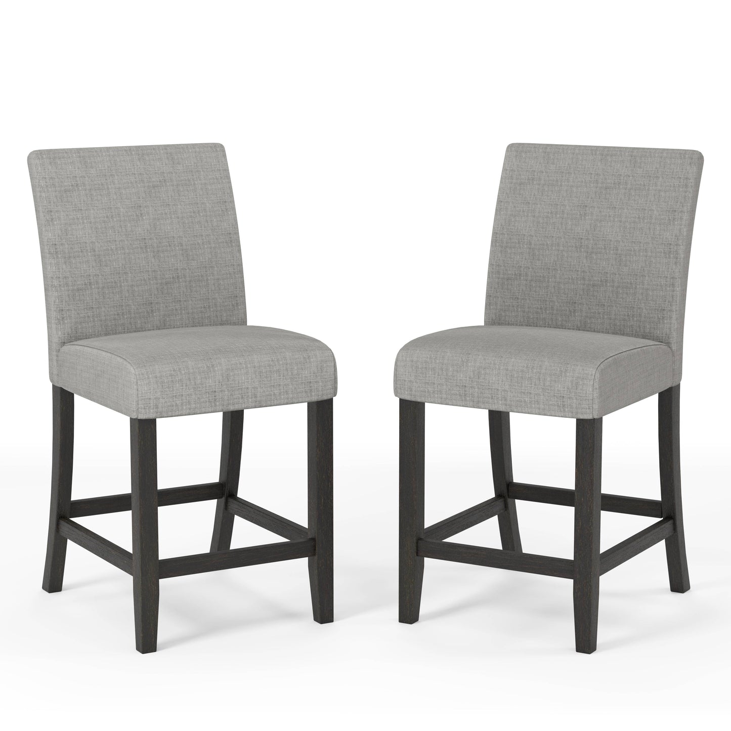 Shielle Rustic Padded Counter Height Chairs in Light Gray (Set of 2)