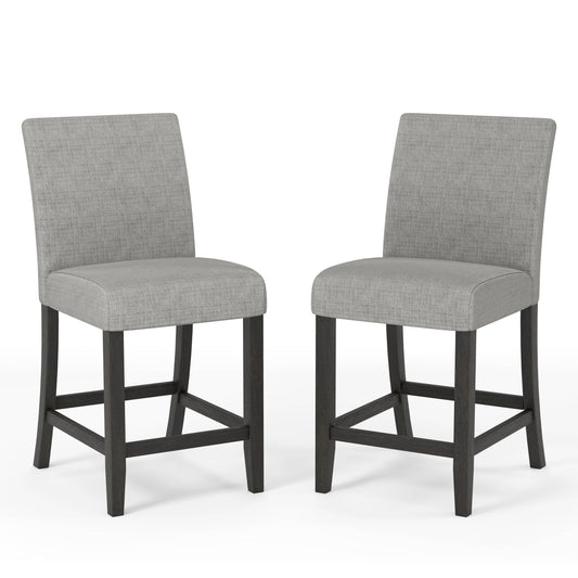 Shielle Rustic Padded Counter Height Chairs in Light Gray (Set of 2)