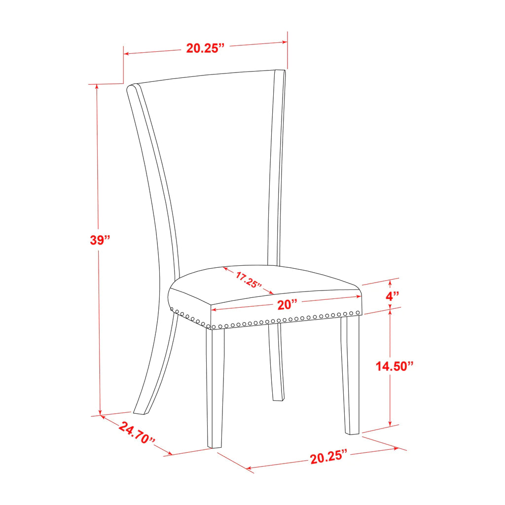 X626VE650-7 7Pc Dining Set - 36x60" Rectangular Table and 6 Parson Chairs - Wirebrushed Black & Linen White Color