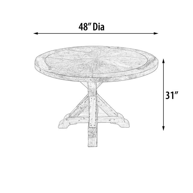 Farmhouse Diamond 48'' Rd Dining Table