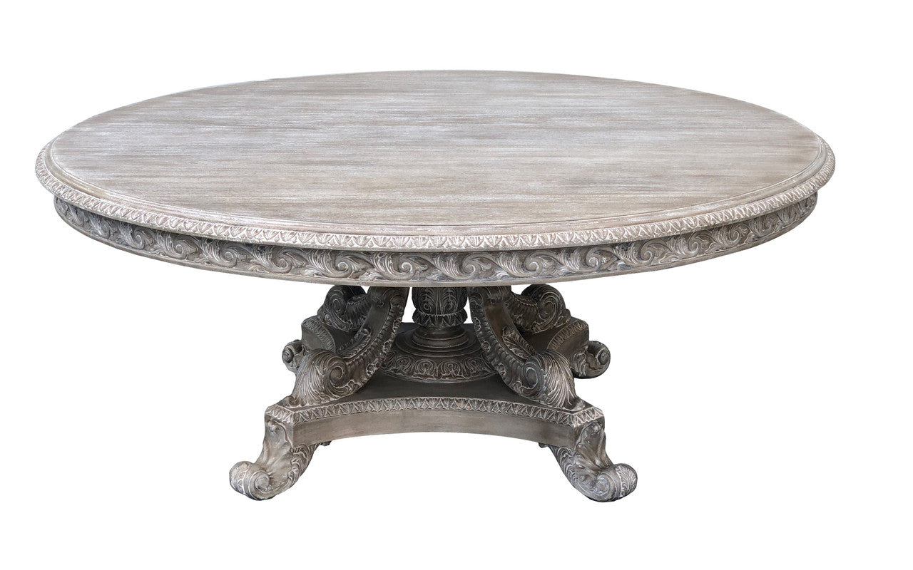 Mystique Gray Mahogany Anglia 72''Rd Dining Table