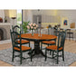 East West Furniture AVDO5-BCH-W 5 Piece Dining Room Furniture Set Includes an Oval Wooden Table with Butterfly Leaf and 4 Kitchen Dining Chairs, 42x60 Inch, Black & Cherry