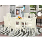 East West Furniture AVIP7-LWH-C 7 Piece Kitchen Table & Chairs Set Consist of an Oval Dining Room Table with Butterfly Leaf and 6 Linen Fabric Upholstered Chairs, 42x60 Inch, Linen White