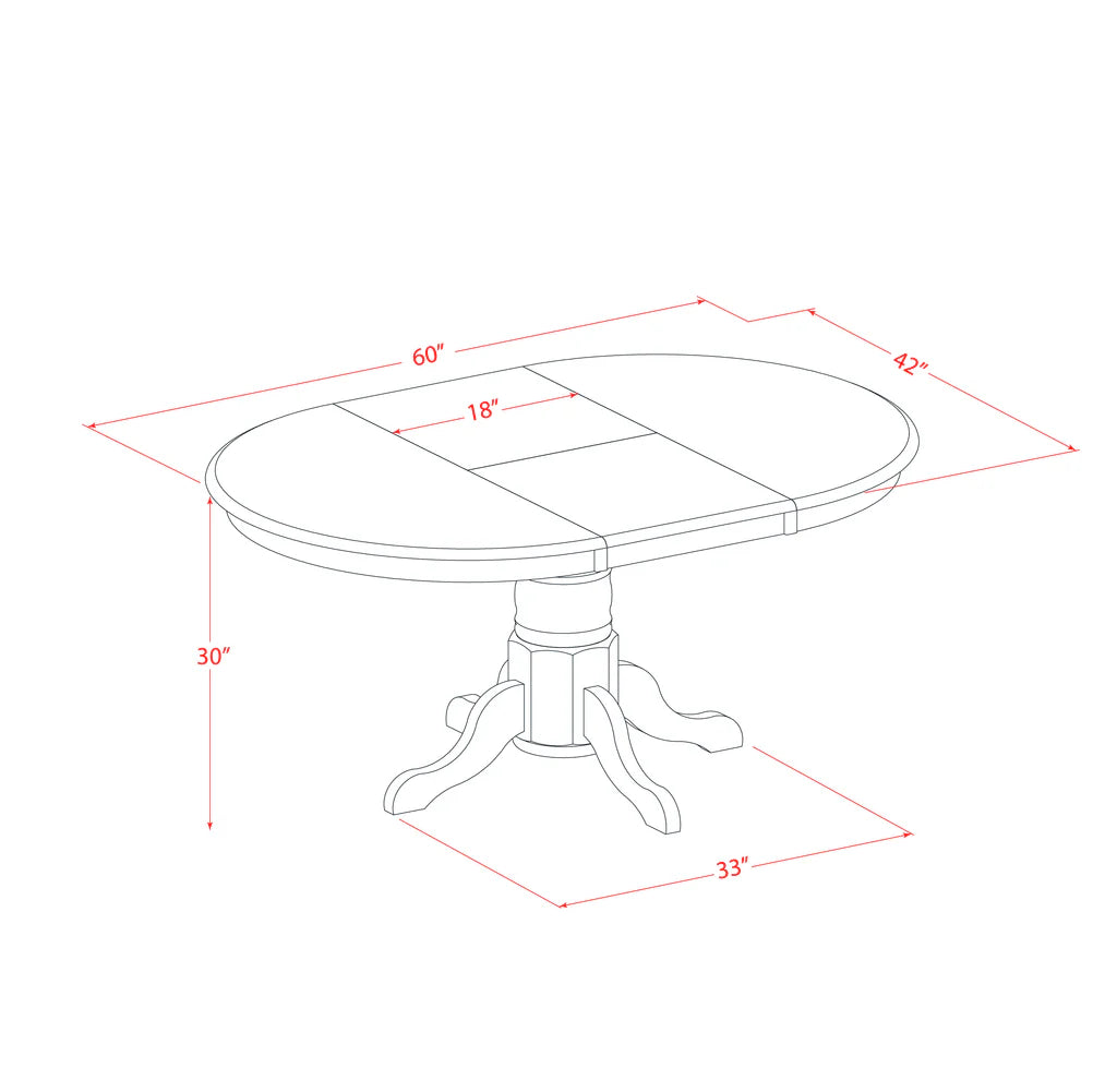 East West Furniture AVIP7-LWH-C 7 Piece Kitchen Table & Chairs Set Consist of an Oval Dining Room Table with Butterfly Leaf and 6 Linen Fabric Upholstered Chairs, 42x60 Inch, Linen White