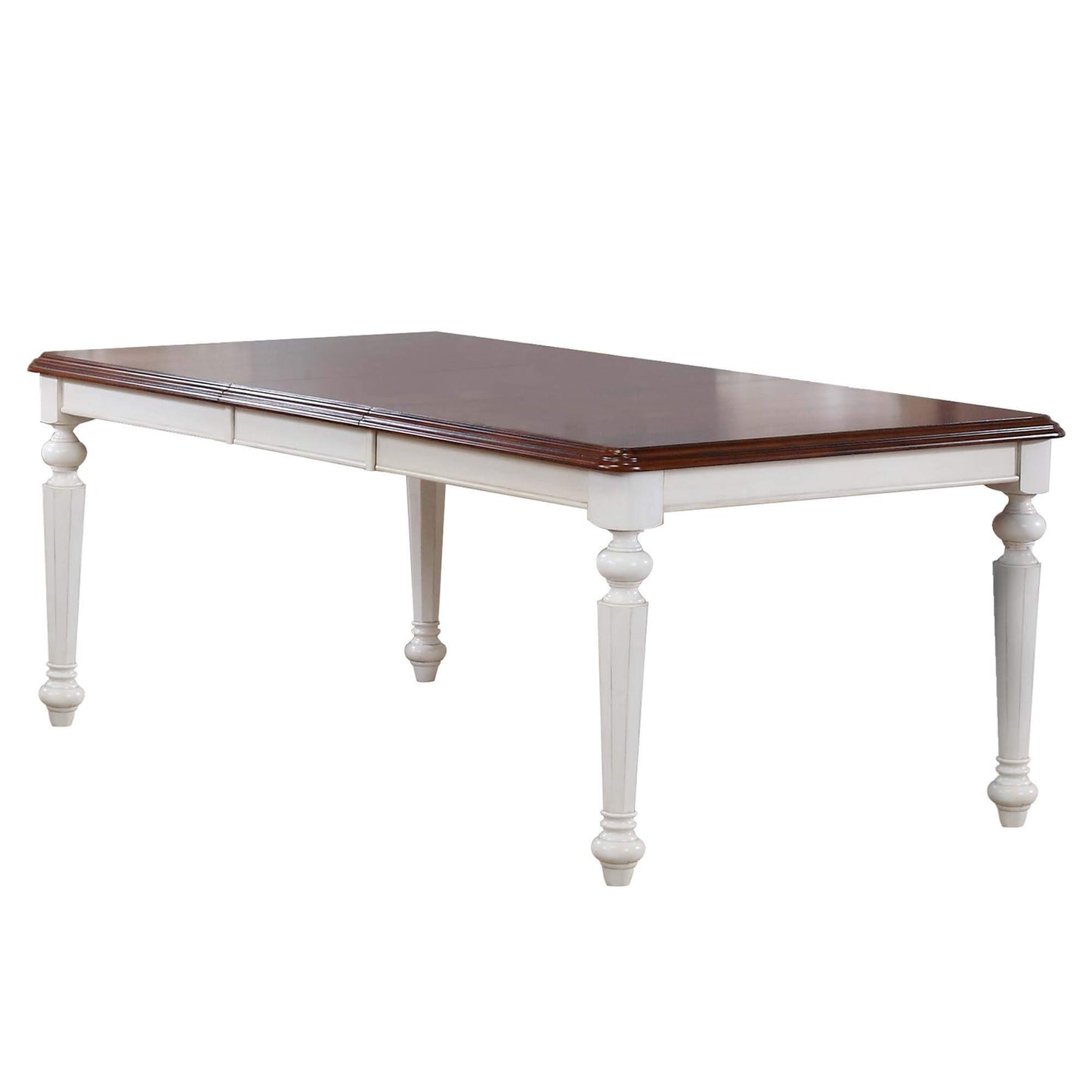 Andrews Butterfly Leaf Dining Table – Antique White & Chestnut