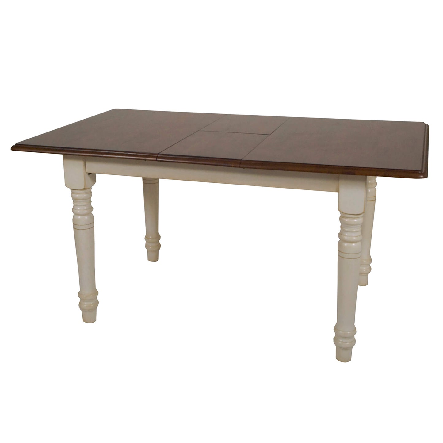 Andrews Butterfly Leaf Dining Table – Antique White & Chestnut