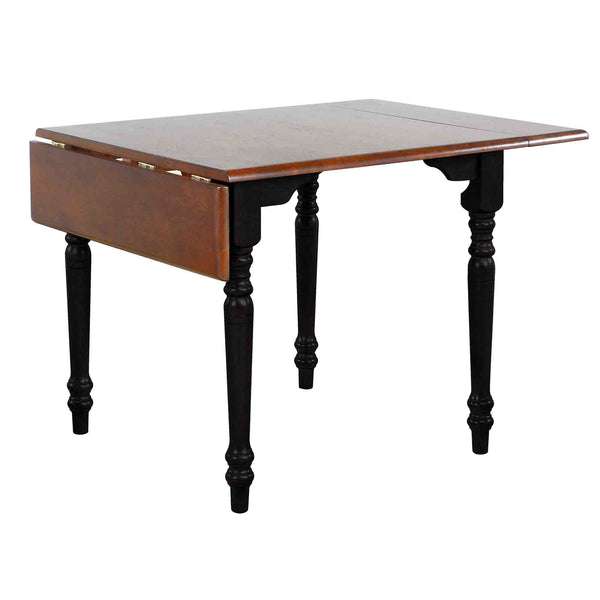 Drop Leaf Dining Table – Antique Black with Cherry Finish