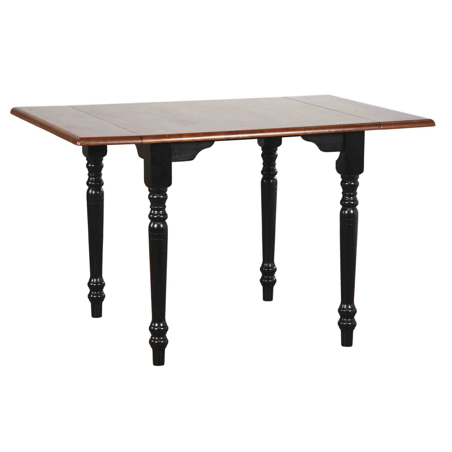 Drop Leaf Dining Table – Antique Black with Cherry Finish