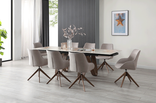 9086 Table with 1327 swivel Chairs