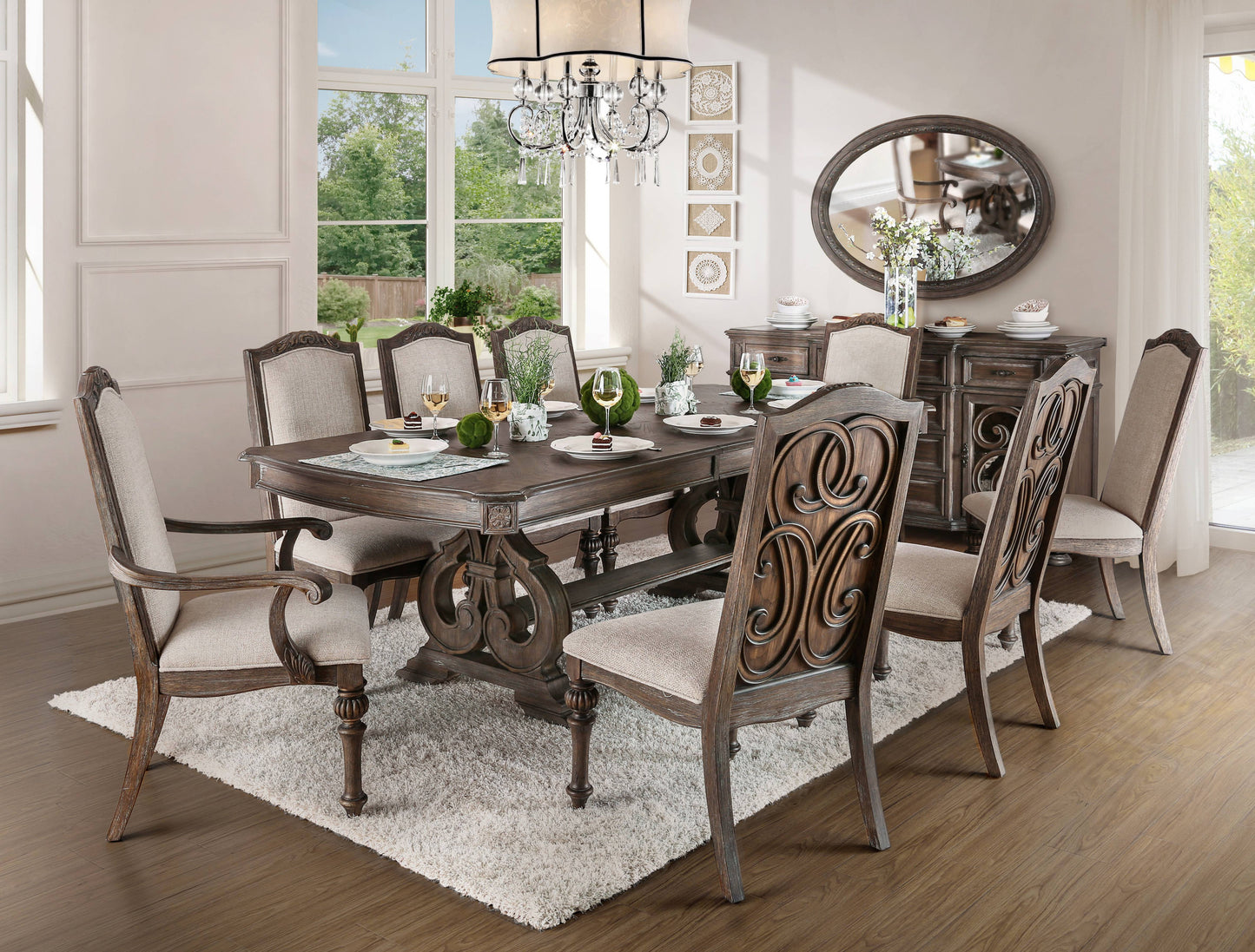 Sorensen Rustic Dining Table with 18" Leaf in Rustic Natural Tone