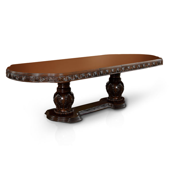 Beau Traditional 2-Extension Leaves Dining Table in Cherry