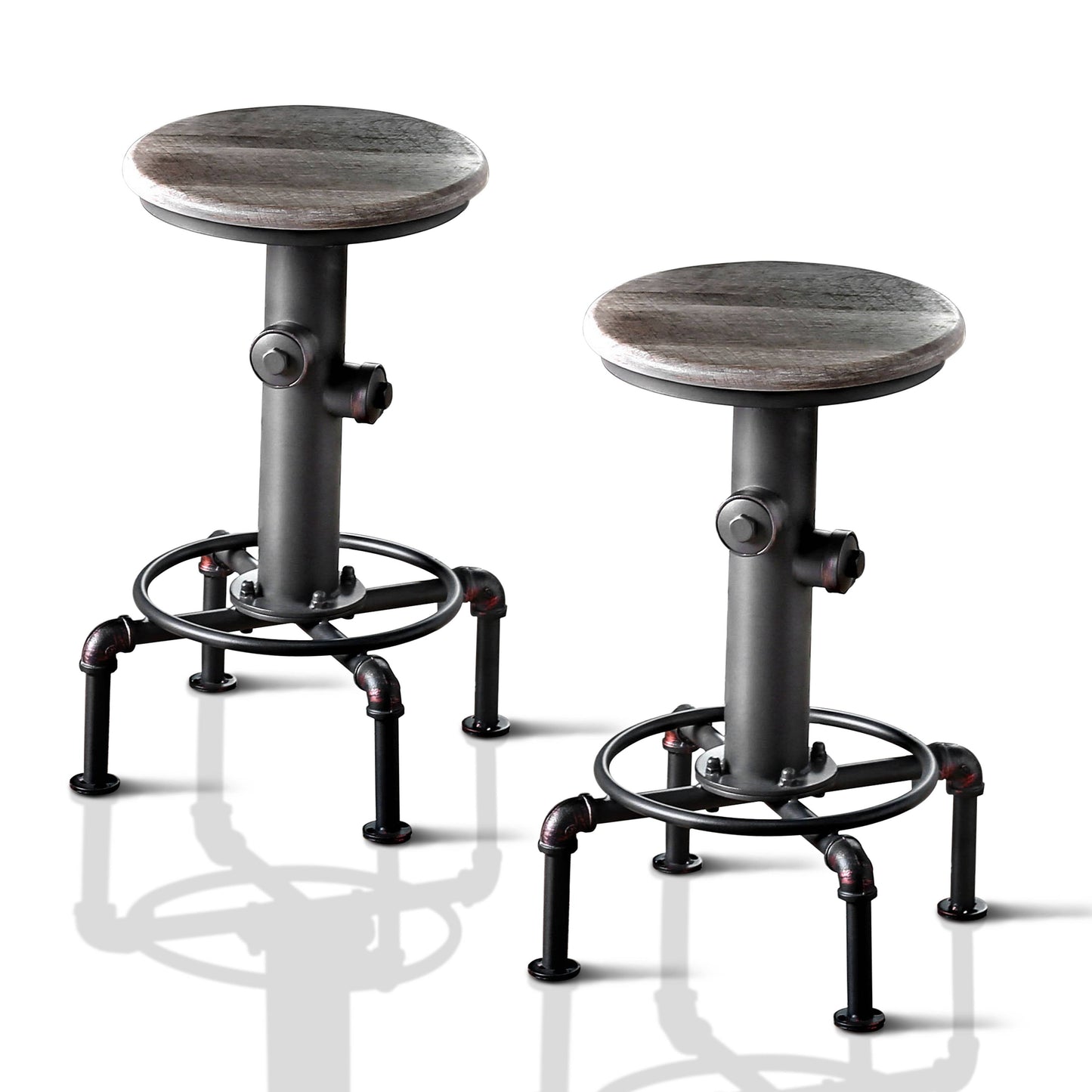 Ila Industrial Swivel Counter Height Chairs (Set of 2)