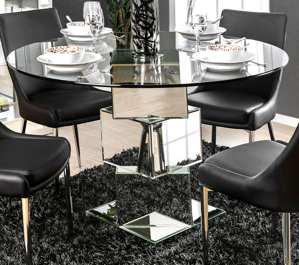 Eisen Contemporary Glass Top Dining Table