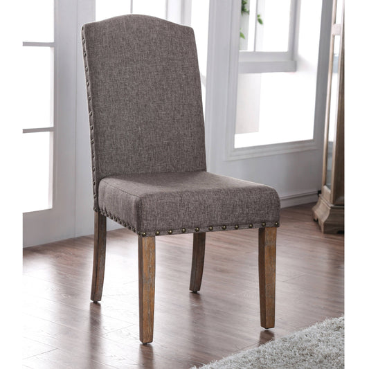 Justeen Rustic Fabric Button Tufted Side Chairs (Set of 2)