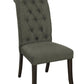 Marynda Transitional Button Tufted Side Chairs in Gray (Set of 2)