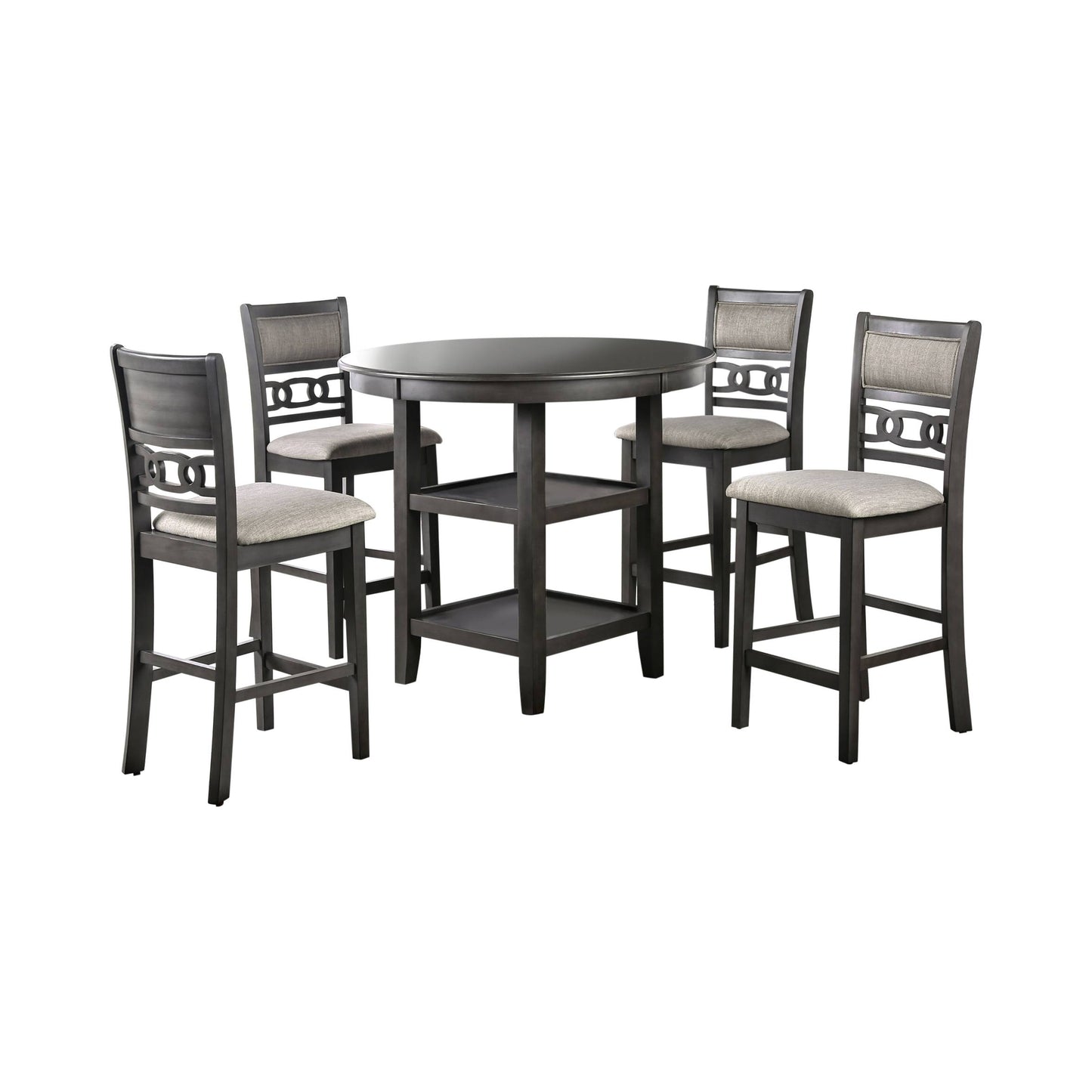 Garnit Transitional 5-Piece Padded Counter Height Table Set