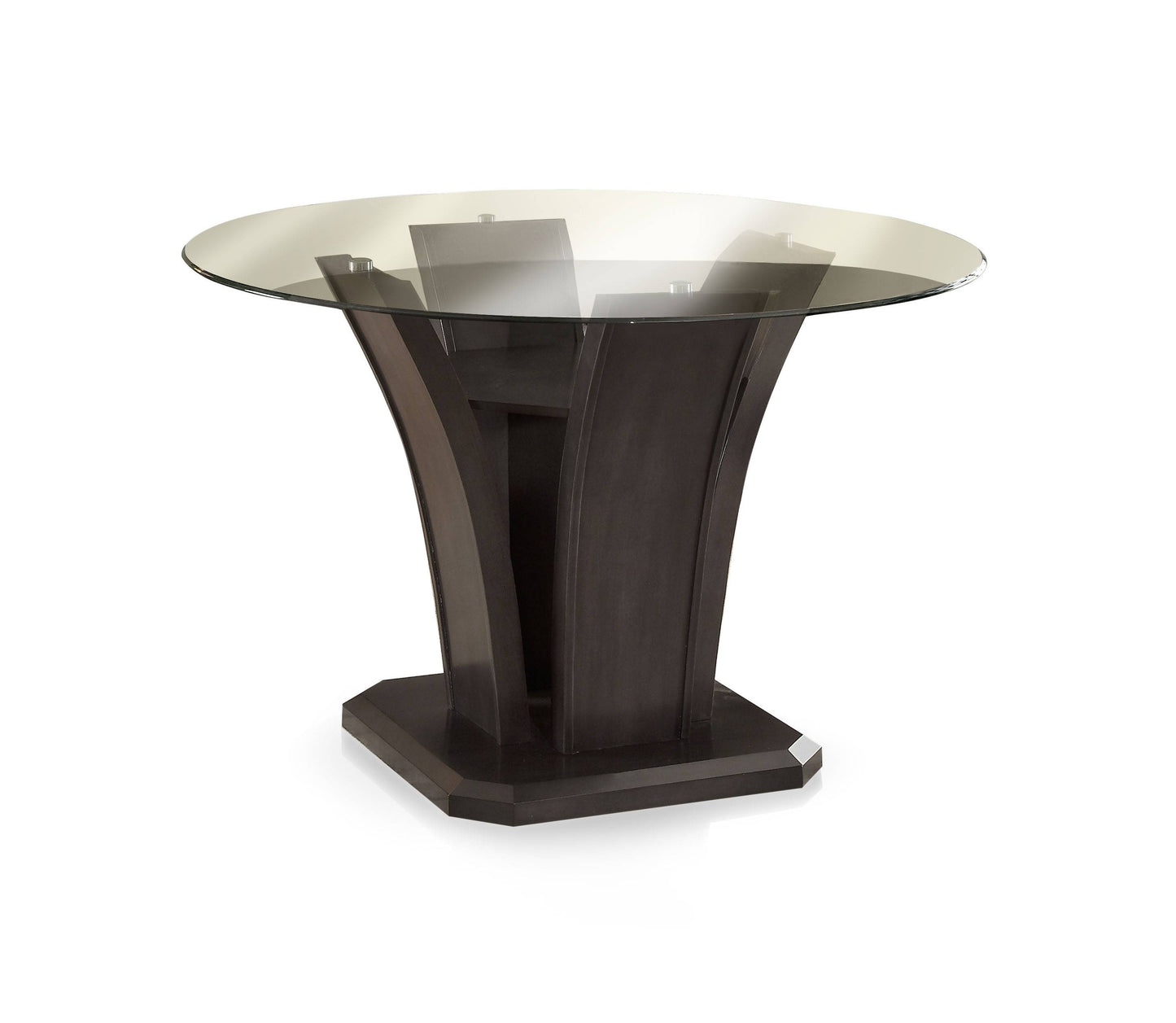 Sorell Contemporary Glass Top Dining Table in Dark Gray