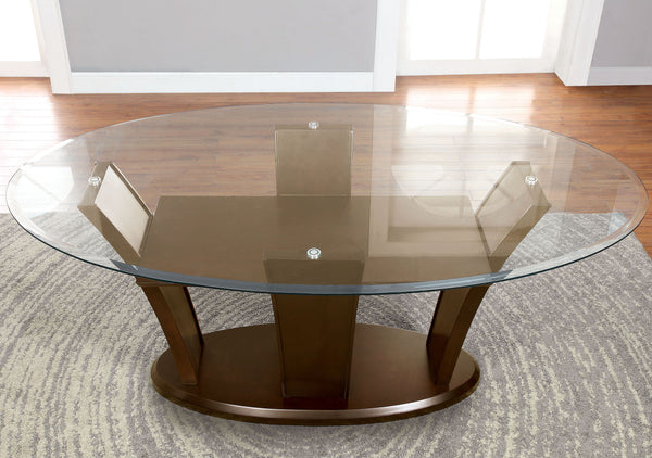 Aloise Contemporary Storage Oval Dining Table