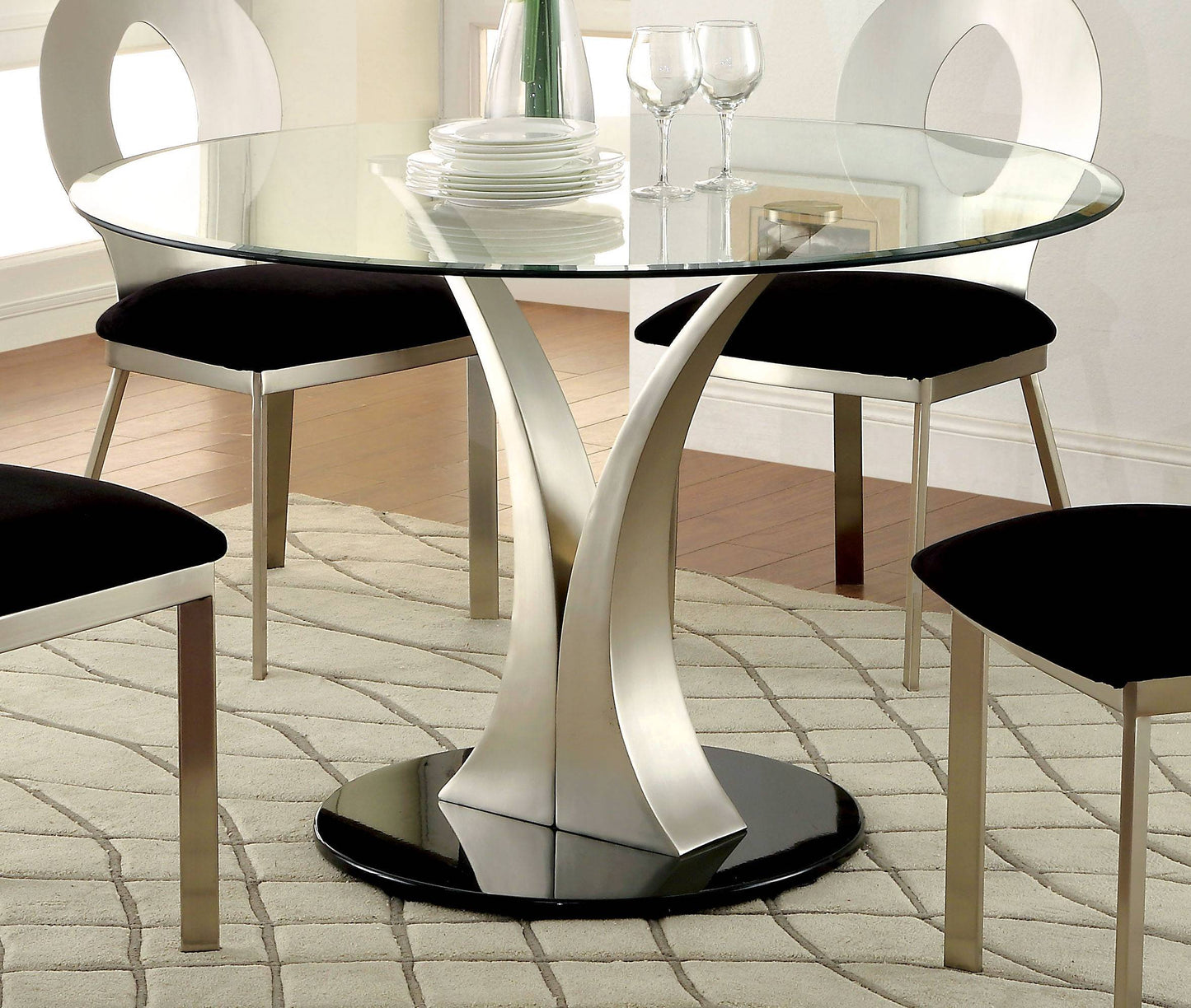 Melie Contemporary Stainless Steel Dining Table