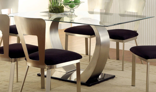 Tino Contemporary Glass Top Dining Table