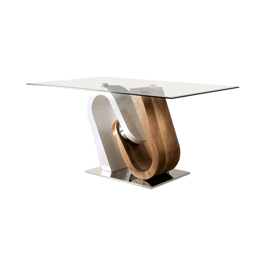 Winett Contemporary Glass Top Dining Table