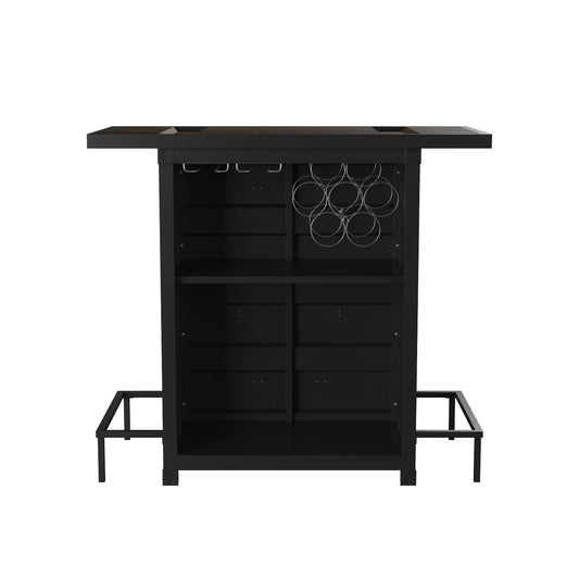 Lalka Sliding Door Bar Table in Black