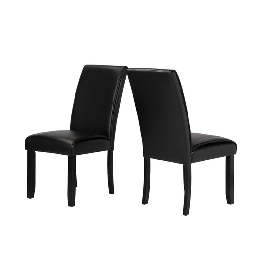 Rumie Contemporary Upholstered Side Chairs in Black (Set of 2)