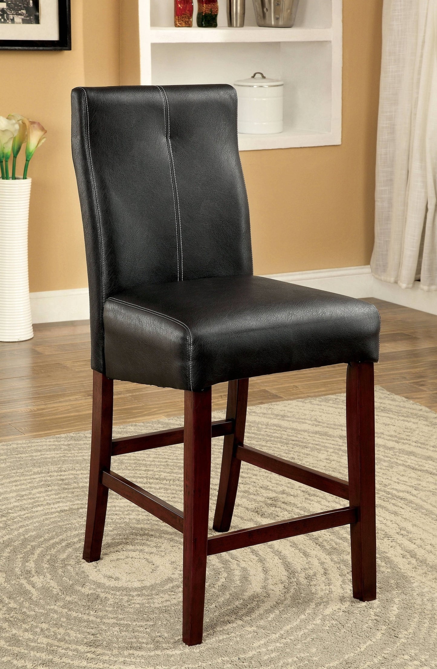 Wolfson Contemporary Faux Leather Upholstered Counter Height Chairs (Set of 2)