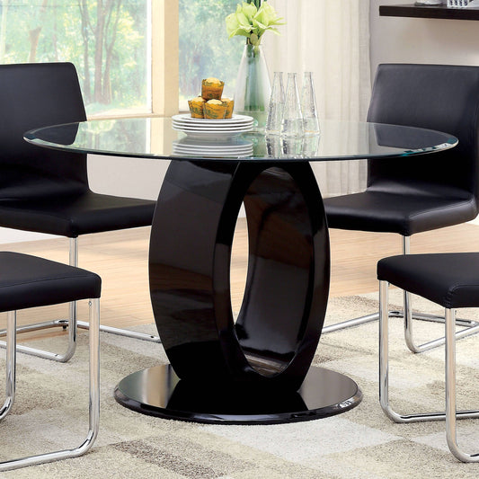 Xavia Contemporary Round Dining Table in Black