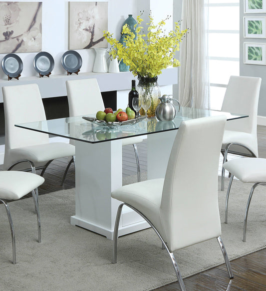 Jarvis Contemporary Glass Top Dining Table