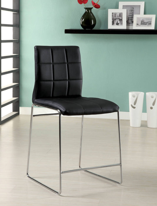 Lonne Contemporary Padded Counter Height Chairs in Black (Set of 2)