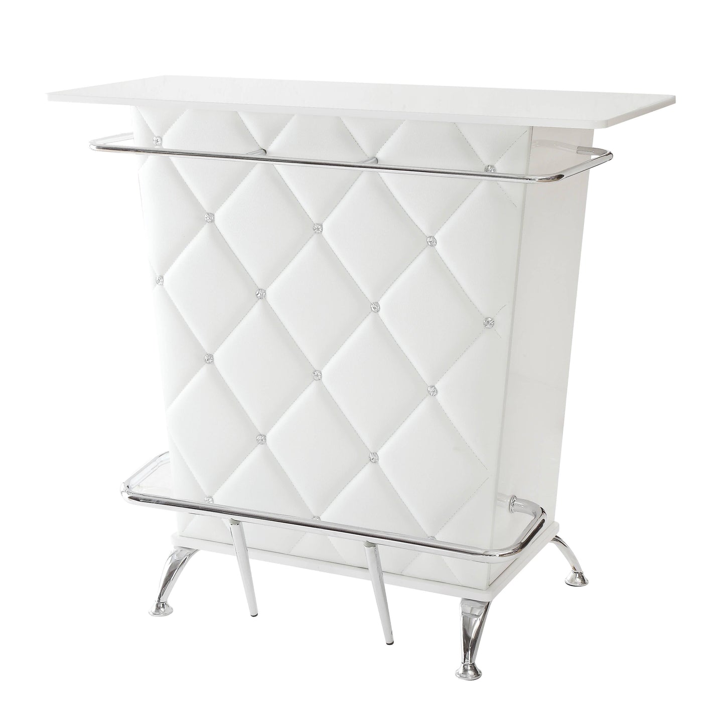 Glemma Contemporary Tufted Bar Table in White