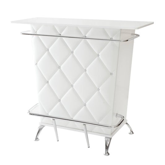 Glemma Contemporary Tufted Bar Table in White