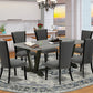 V697VE650-7 7Pc Kitchen Set - 40x72" Rectangular Table and 6 Parson Chairs - Wirebrushed Black & Cement Color