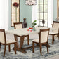 East West Furniture V727MZN32-5 5 Piece Dinette Set Includes a Rectangle Dining Room Table with V-Legs and 4 Light Beige Linen Fabric Parsons Dining Chairs, 40x72 Inch, Multi-Color