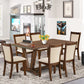 East West Furniture V776MZN32-7 7 Piece Dining Set Consist of a Rectangle Dining Room Table with V-Legs and 6 Light Beige Linen Fabric Upholstered Chairs, 36x60 Inch, Multi-Color