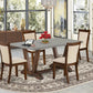 East West Furniture V796MZN32-5 5 Piece Dining Room Table Set Includes a Rectangle Kitchen Table with V-Legs and 4 Light Beige Linen Fabric Parsons Dining Chairs, 36x60 Inch, Multi-Color