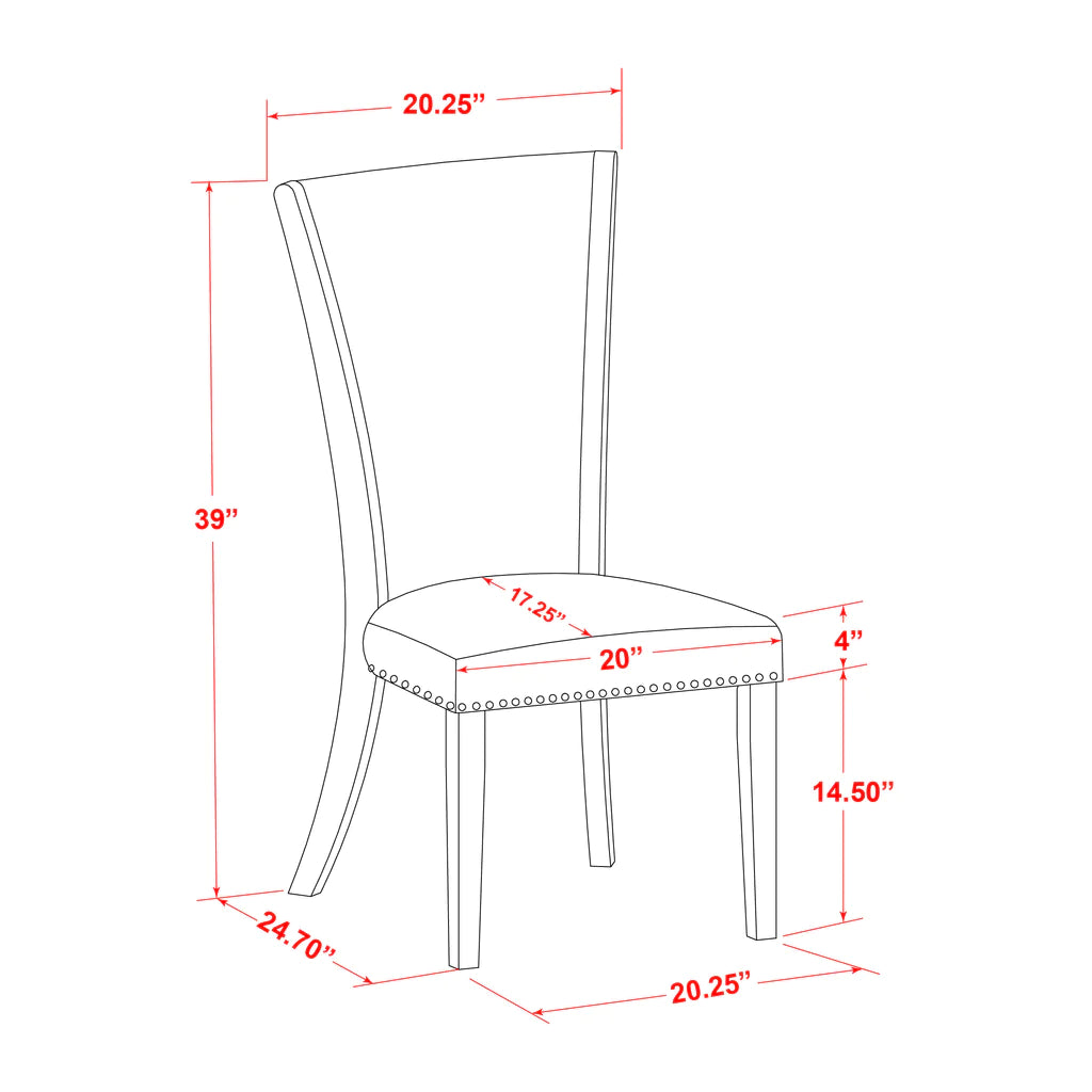 X627VE650-7 7Pc Dining Room Set - 40x72" Rectangular Table and 6 Parson Chairs - Wirebrushed Black & Linen White Color