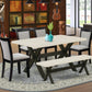 East West Furniture X626MZ606-6 6 Piece Dining Set Contains a Rectangle Dining Room Table with X-Legs and 4 Shitake Linen Fabric Upholstered Chairs with a Bench, 36x60 Inch, Multi-Color