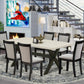 East West Furniture X627MZ606-7 7 Piece Kitchen Table Set Consist of a Rectangle Dining Table with X-Legs and 6 Shitake Linen Fabric Parsons Dining Chairs, 40x72 Inch, Multi-Color