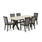 East West Furniture X627MZ650-7 7 Piece Dining Table Set Consist of a Rectangle Kitchen Table with X-Legs and 6 Dark Gotham Grey Linen Fabric Upholstered Chairs, 40x72 Inch, Multi-Color