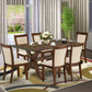 East West Furniture X776MZN32-7 7 Piece Dinette Set Consist of a Rectangle Dining Room Table with X-Legs and 6 Light Beige Linen Fabric Upholstered Parson Chairs, 36x60 Inch, Multi-Color