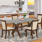 East West Furniture X796MZN32-5 5 Piece Dining Room Table Set Includes a Rectangle Kitchen Table with X-Legs and 4 Light Beige Linen Fabric Parson Dining Chairs, 36x60 Inch, Multi-Color